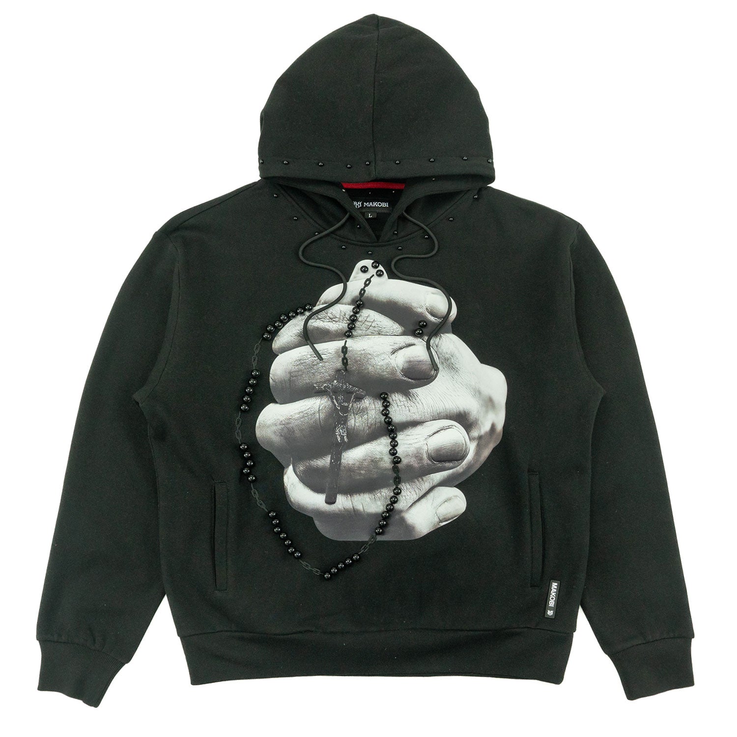 Fleece Hoodie | M4225 Rosario pull Over - Black