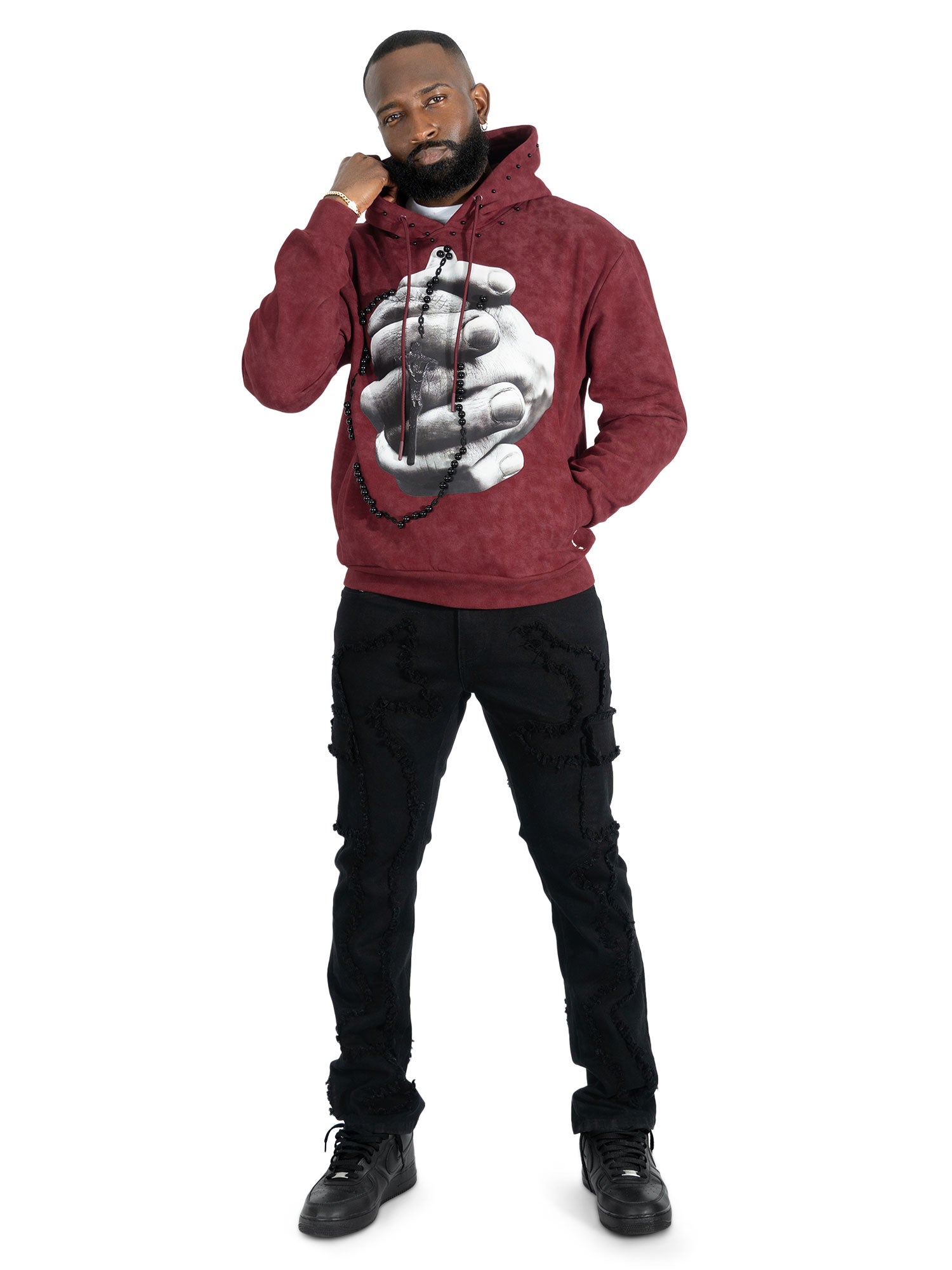 M4225 Rosario Pull Over Hoodie - Bugundy