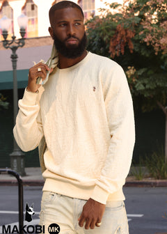 M4232 Bianchi Jacquard Crewneck Sweatshirt - Natural
