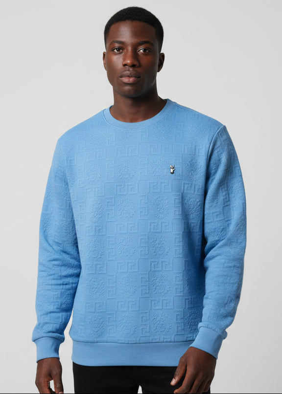M4232 Bianchi Jacquard Crewneck Sweatshirt - Blue