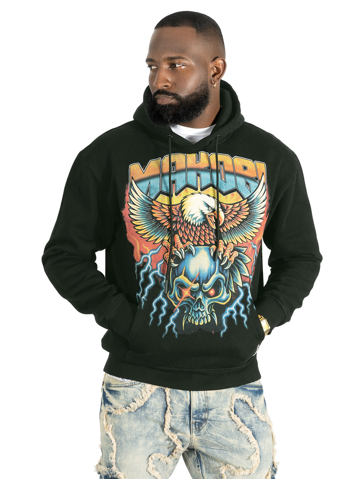 M4262 Atos Pull Over Hoodie - Black
