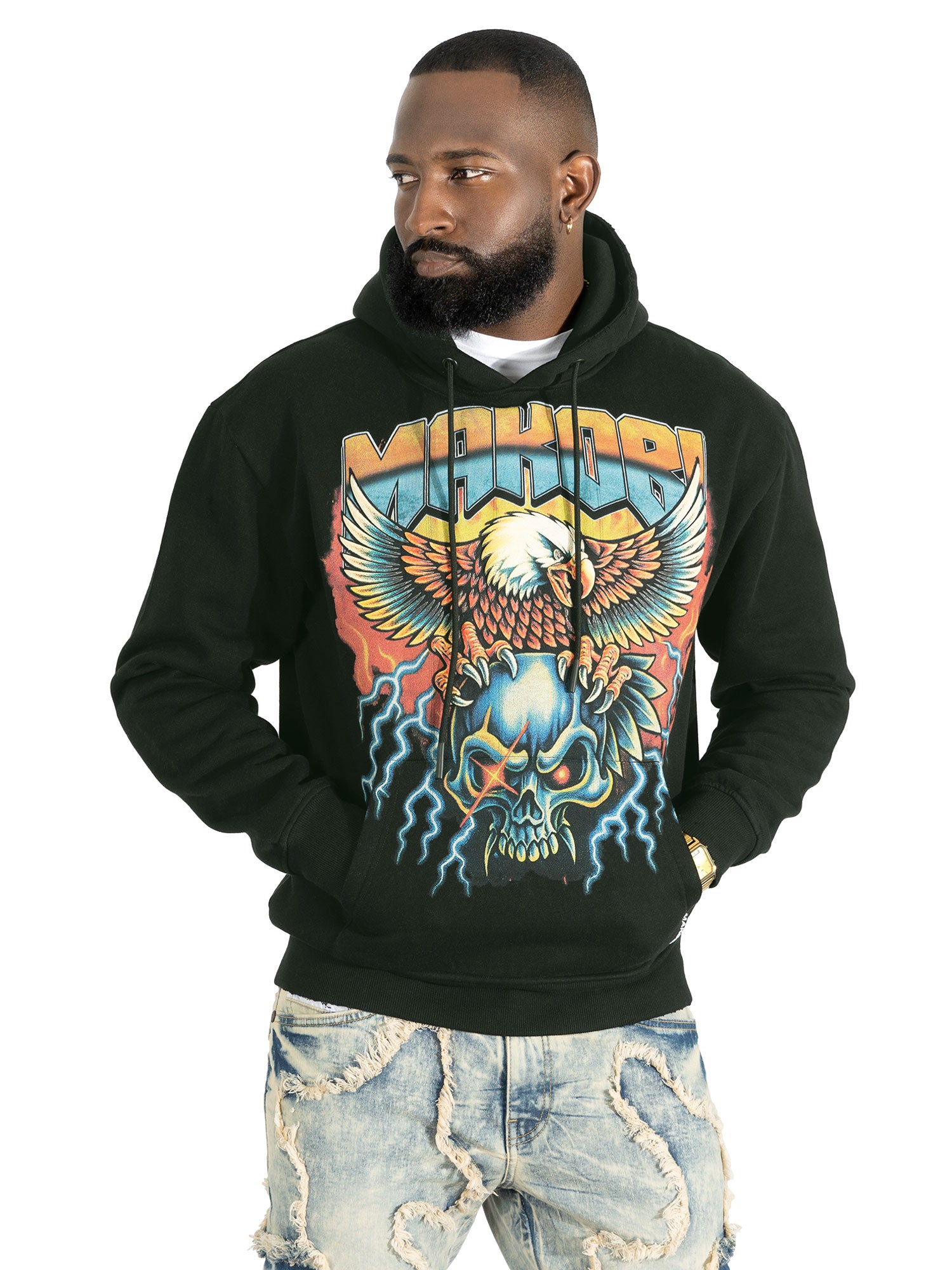 M4262 Atos Pull Over Hoodie - Black