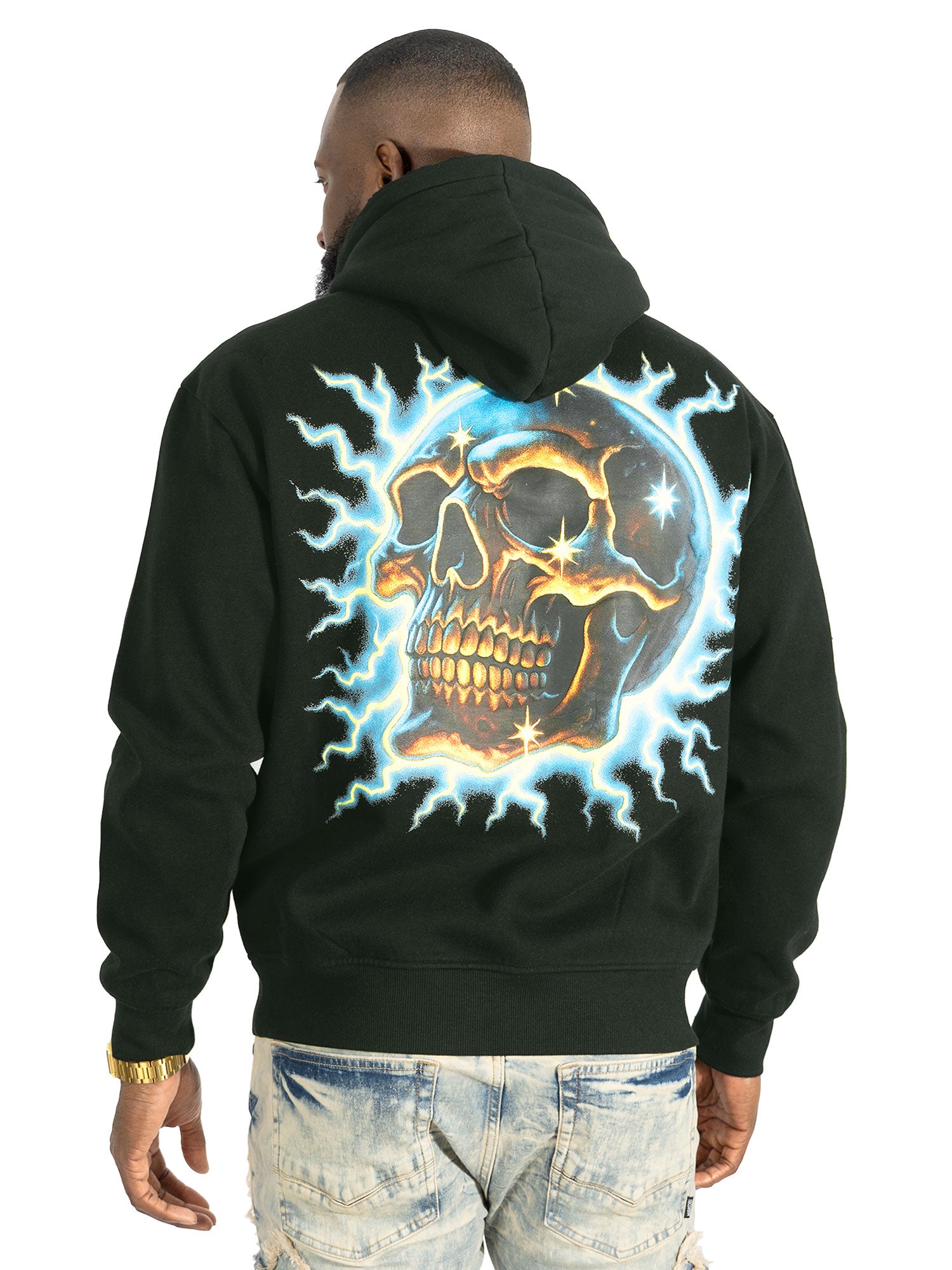 Fleece Hoodie | M4262 Atos Pull Over - Black