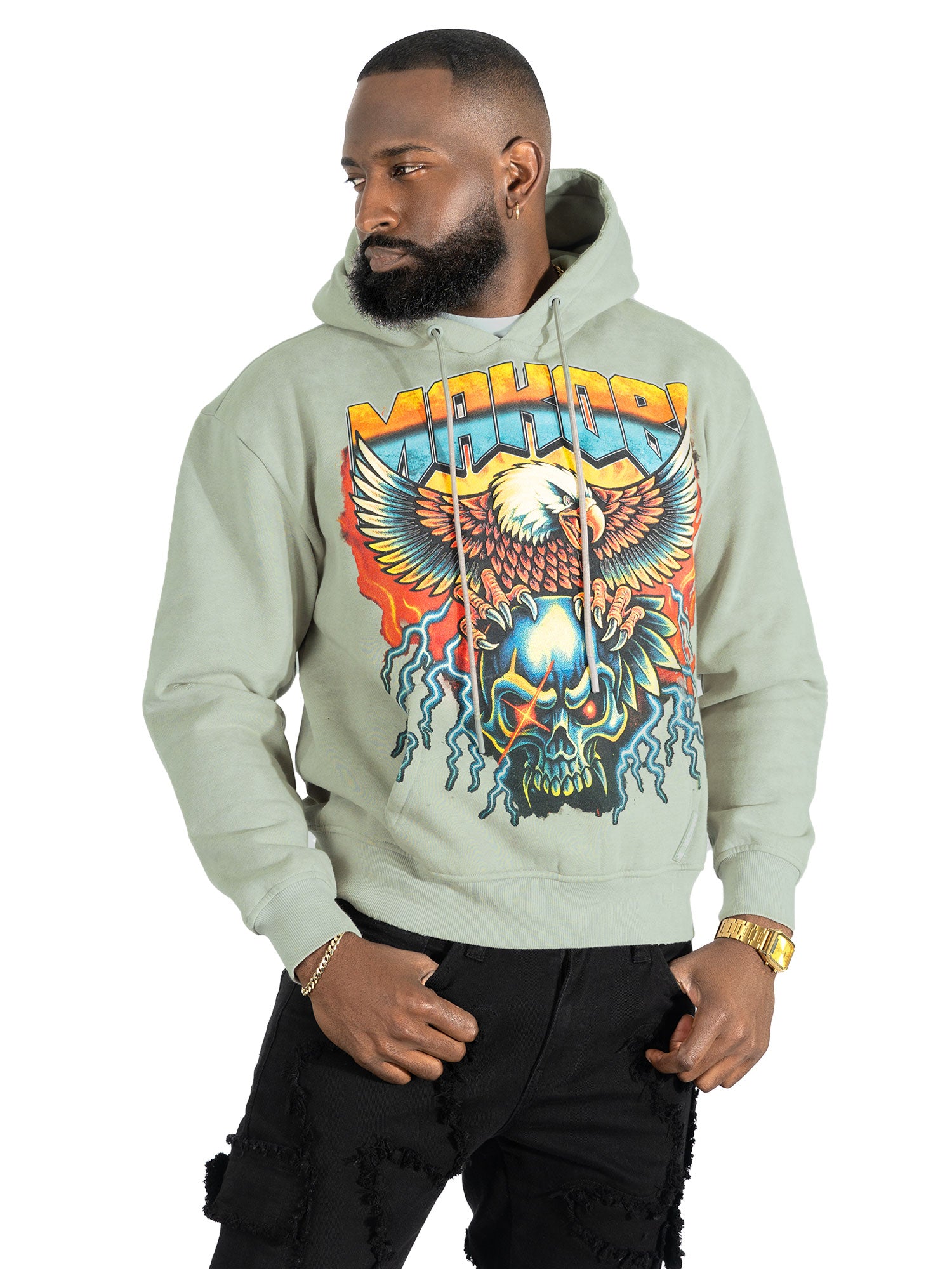 M4262 Atos Pull Over Hoodie - Gray