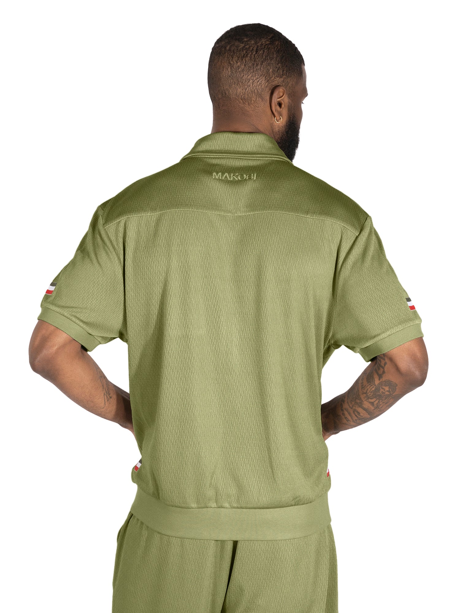 Makobi M428 Moreli Knit Short Sets in Olive, view 4