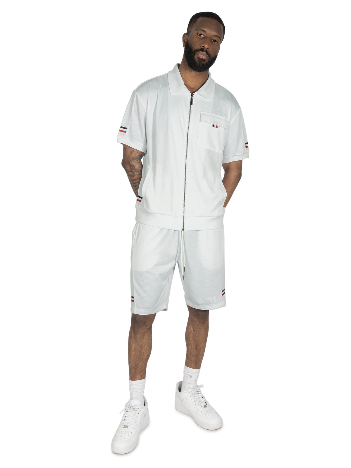 Makobi M428 Moreli Knit Short Sets in White