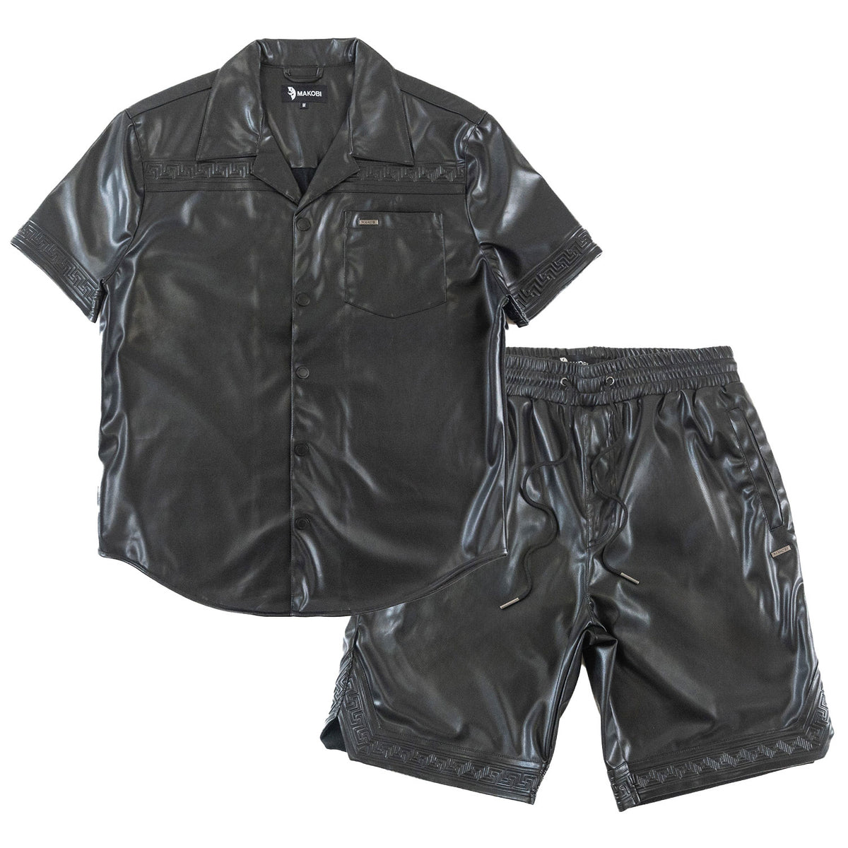M429 Bellucci Vegan Leather Shirt - Black