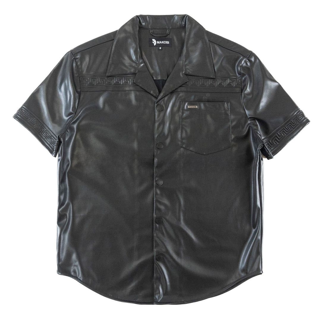 M429 Bellucci Vegan Leather Shirt - Black