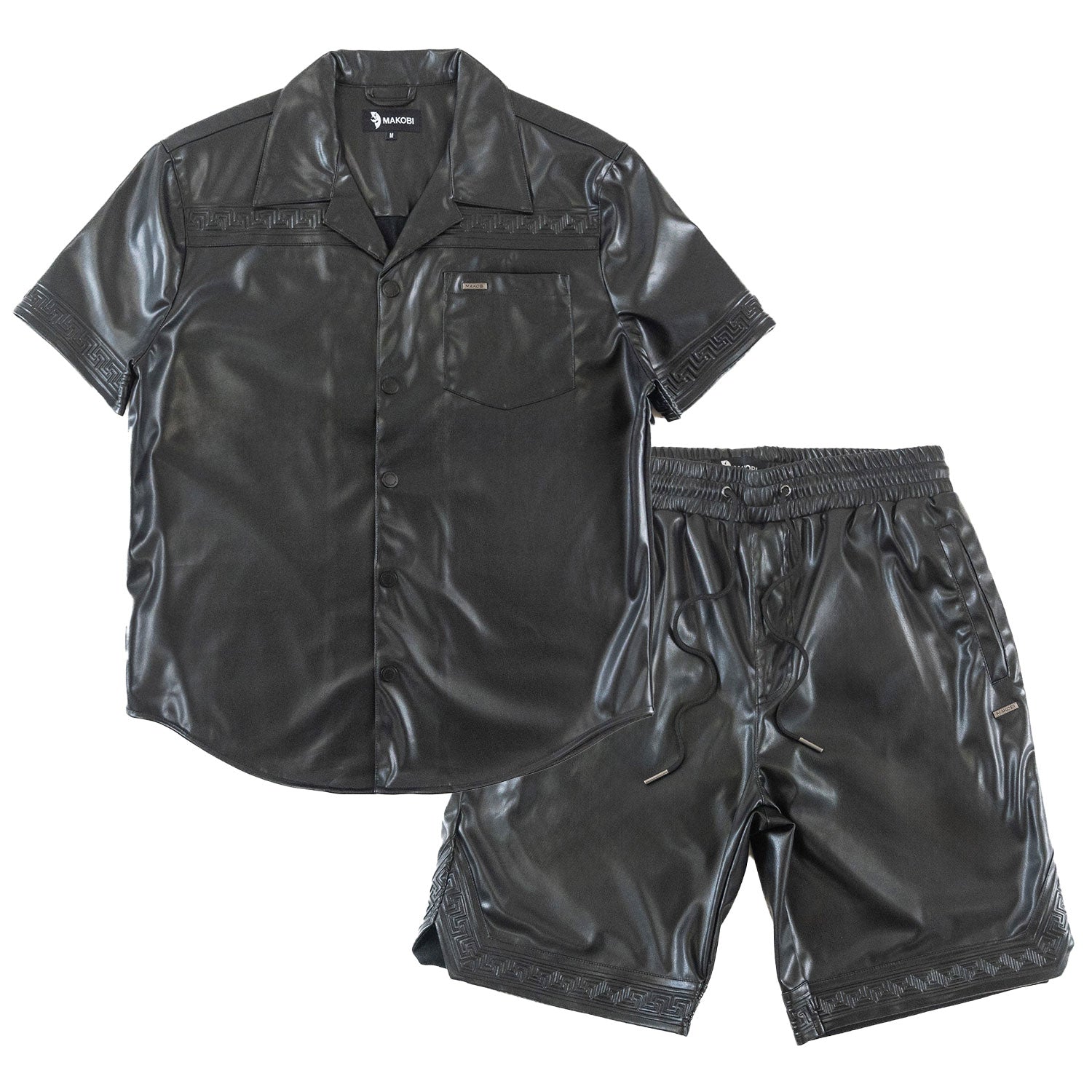 M429 Bellucci Vegan Leather Shirt - Black