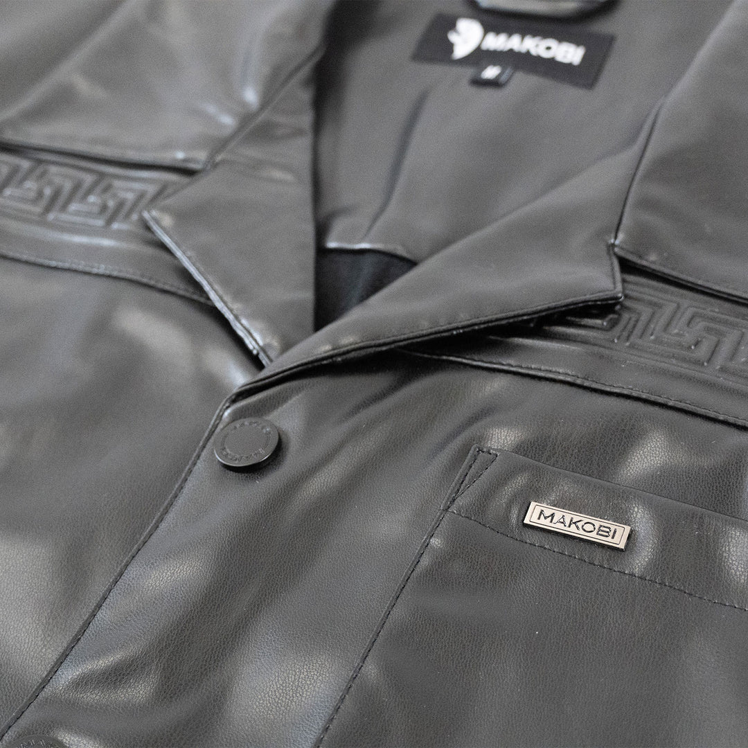 M429 Bellucci Vegan Leather Shirt - Black