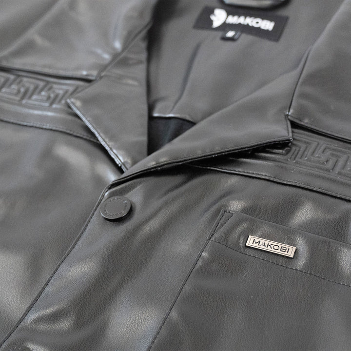 M429 Bellucci Vegan Leather Shirt - Black