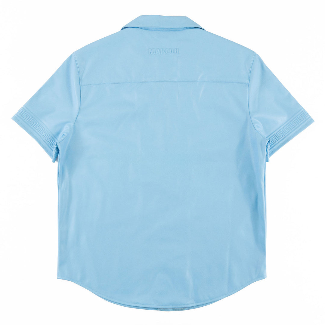 M429 Bellucci Vegan Leather Shirt - Blue