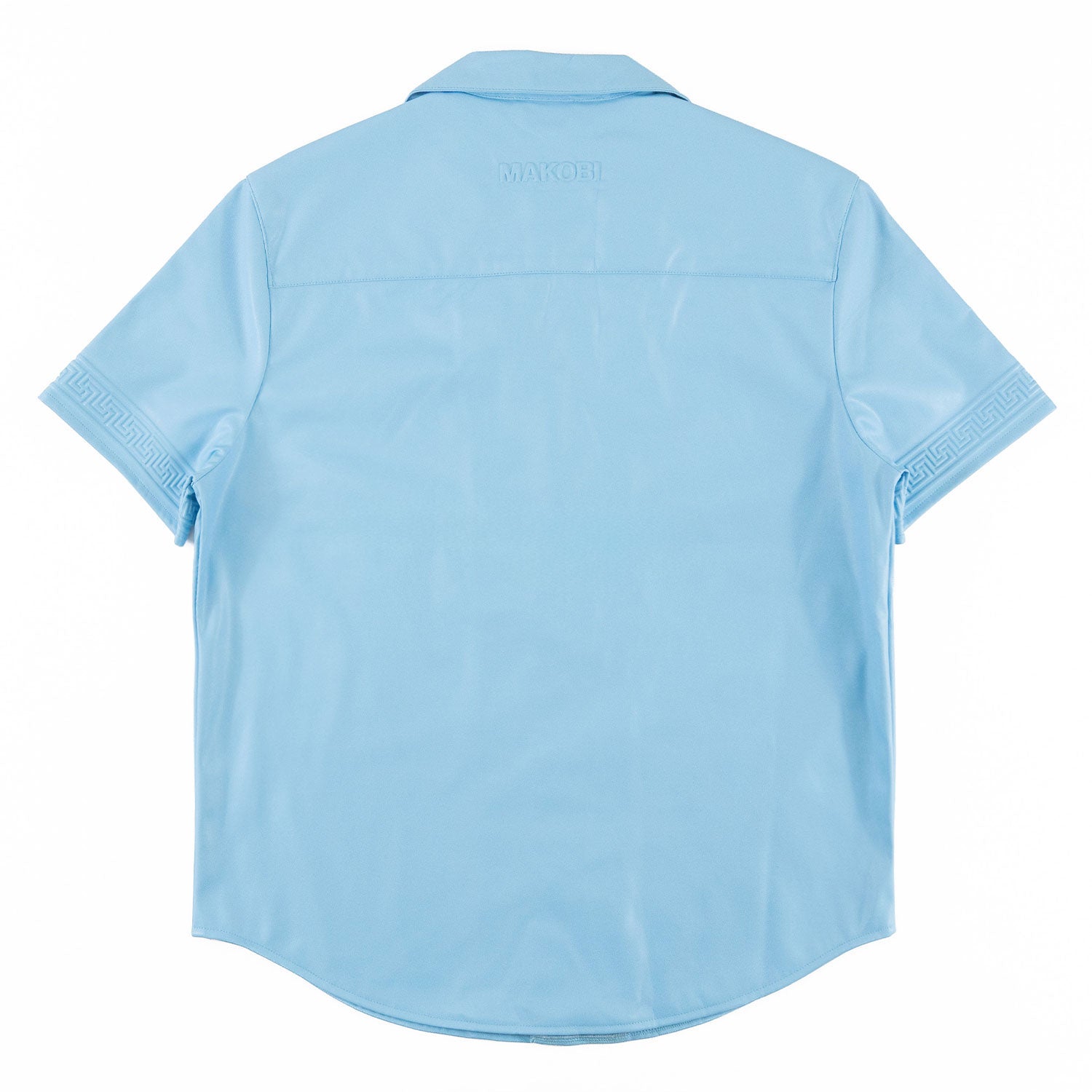 Makobi M429 Bellucci Vegan Leather Shirt in Blue, view 7
