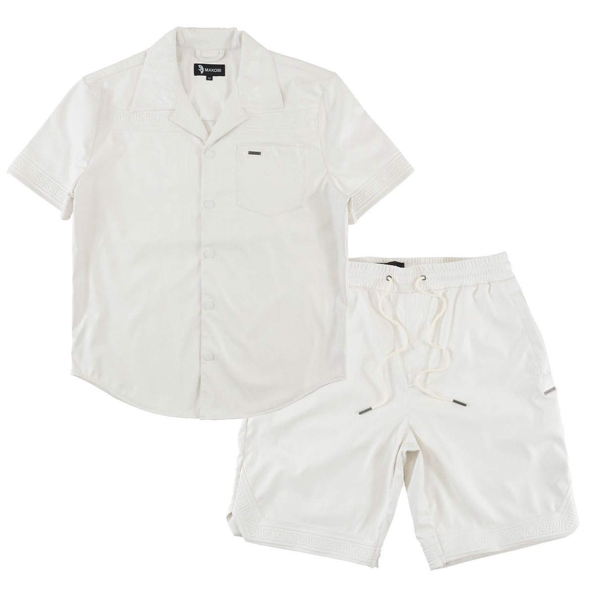 Makobi M429 Bellucci Vegan Leather Shirt in White, view 7
