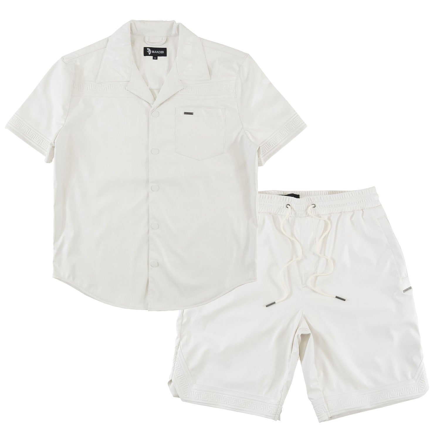 Makobi M429 Bellucci Vegan Leather Shirt in White, view 7