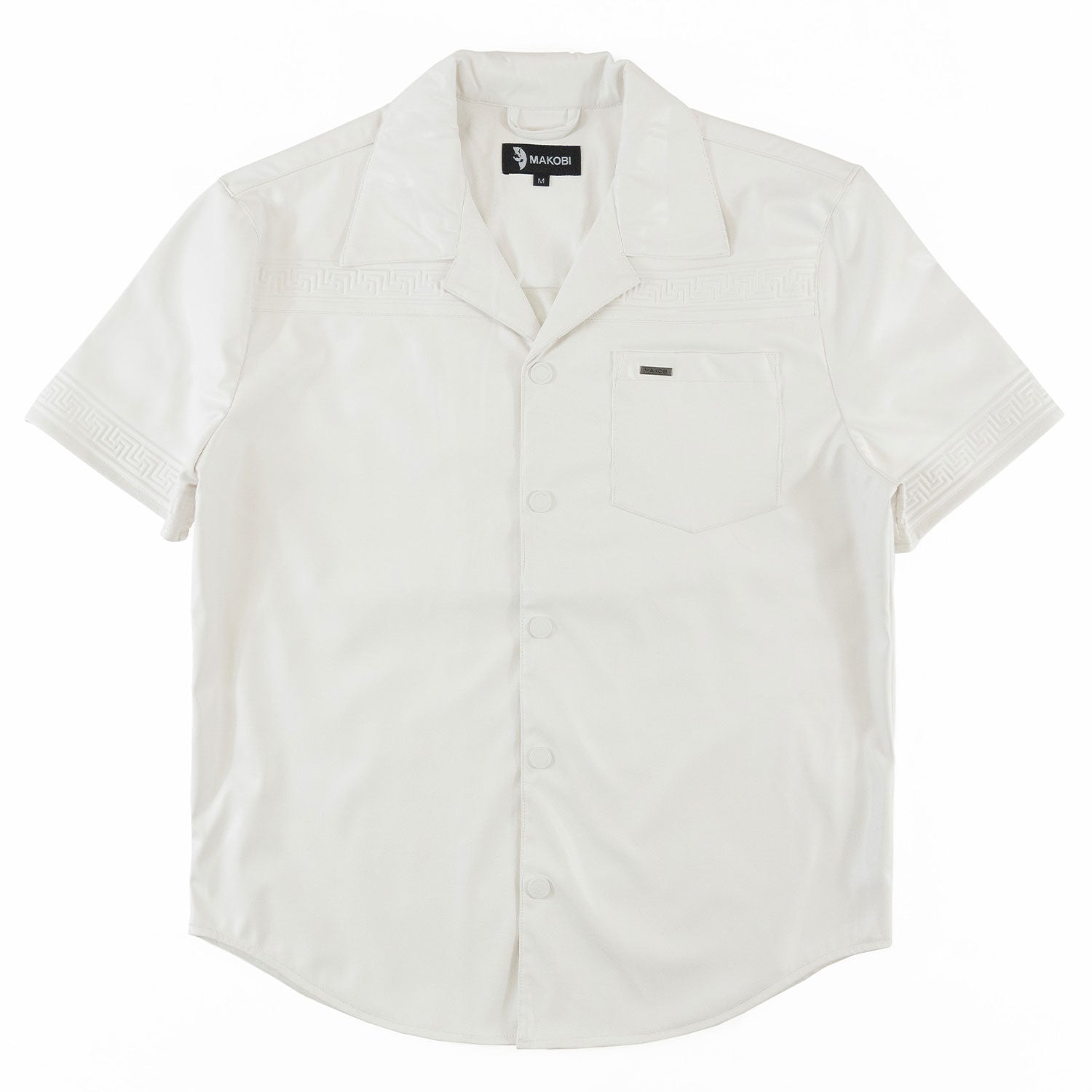Makobi M429 Bellucci Vegan Leather Shirt in White, view 6