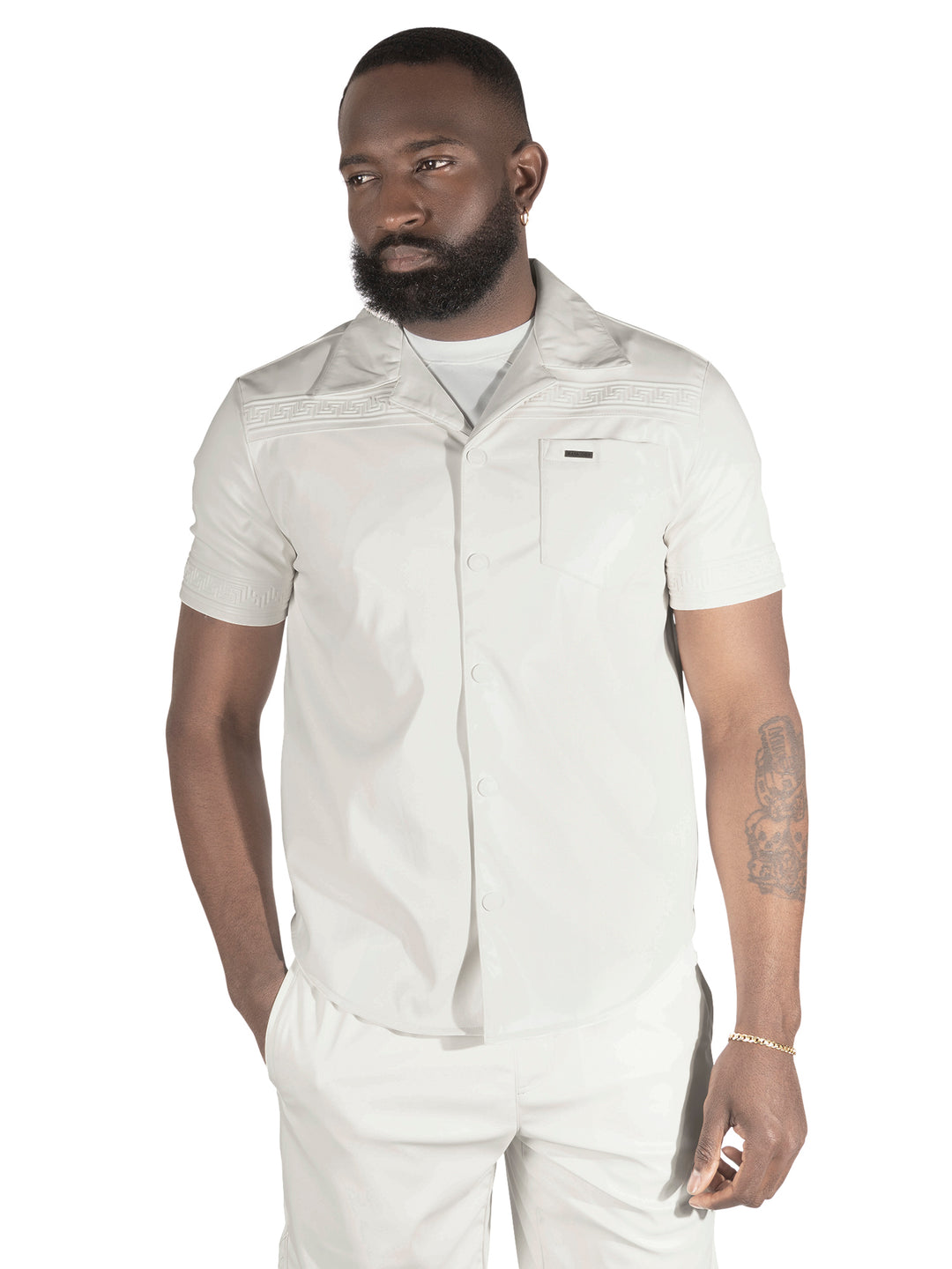 M429 Bellucci Vegan Leather Shirt - White