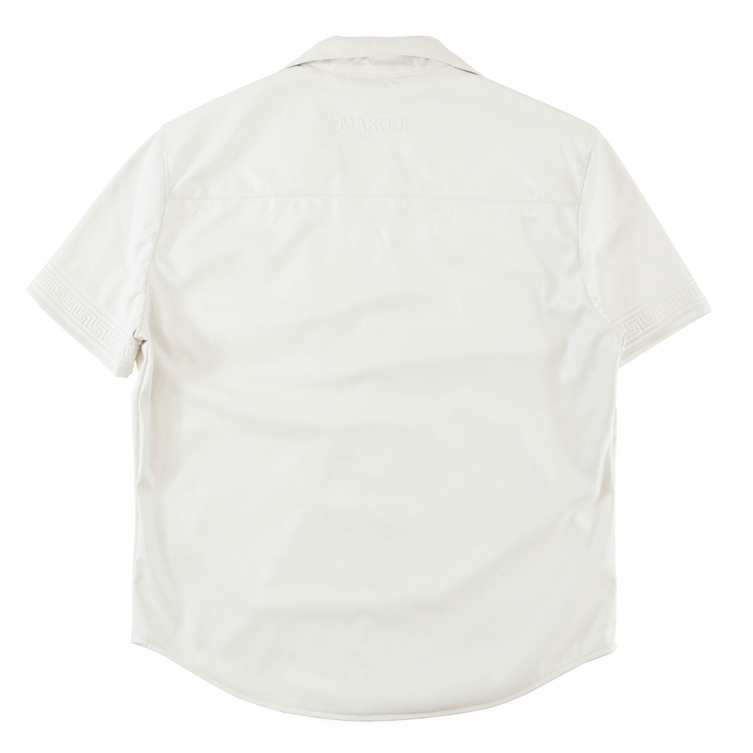 Makobi M429 Bellucci Vegan Leather Shirt in White, view 8