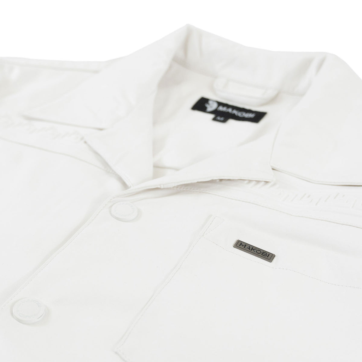 Makobi M429 Bellucci Vegan Leather Shirt in White, view 5