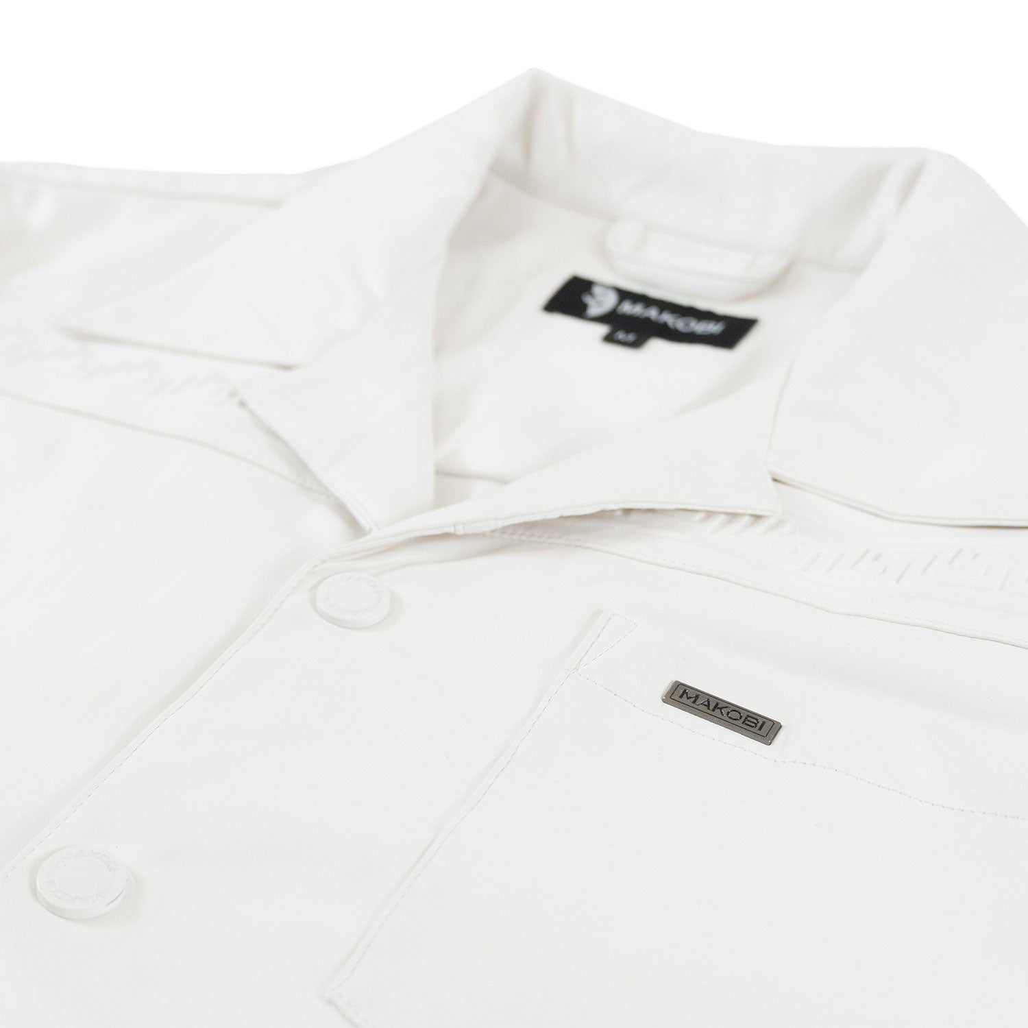 Makobi M429 Bellucci Vegan Leather Shirt in White, view 5