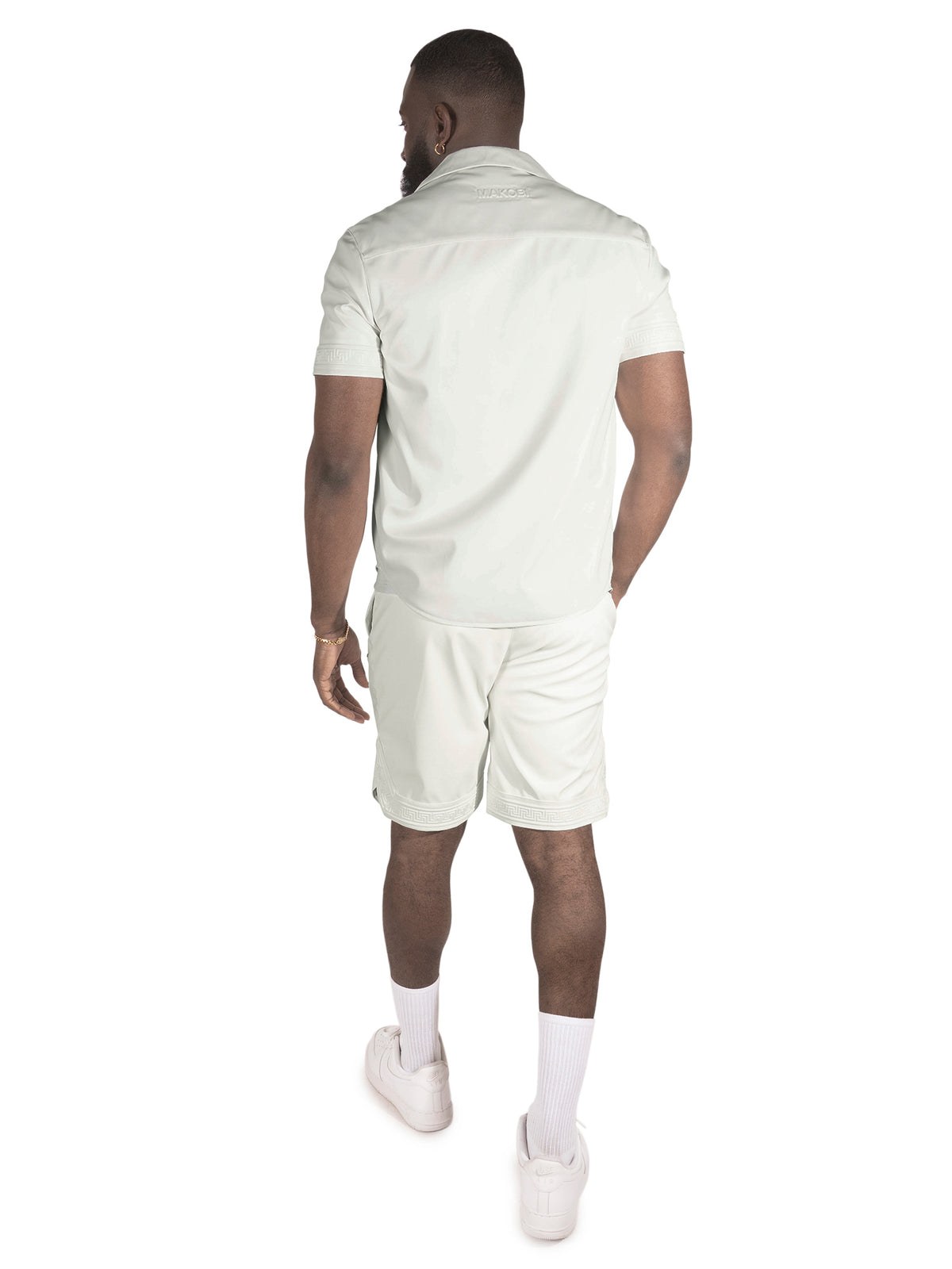 Makobi M429 Bellucci Vegan Leather Shirt in White, view 4