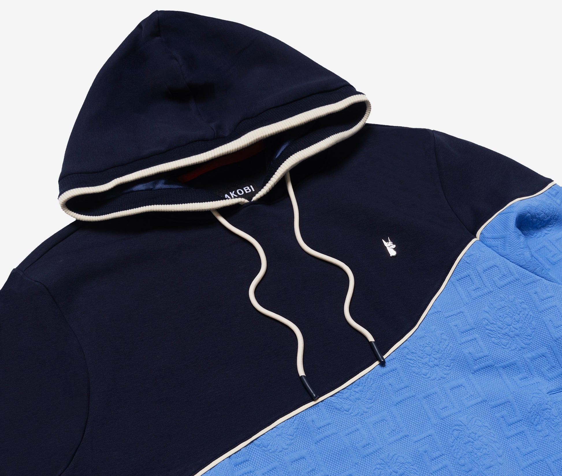 Makobi M4332 Bianchi Jacquard Hoodie in Navy, view 5