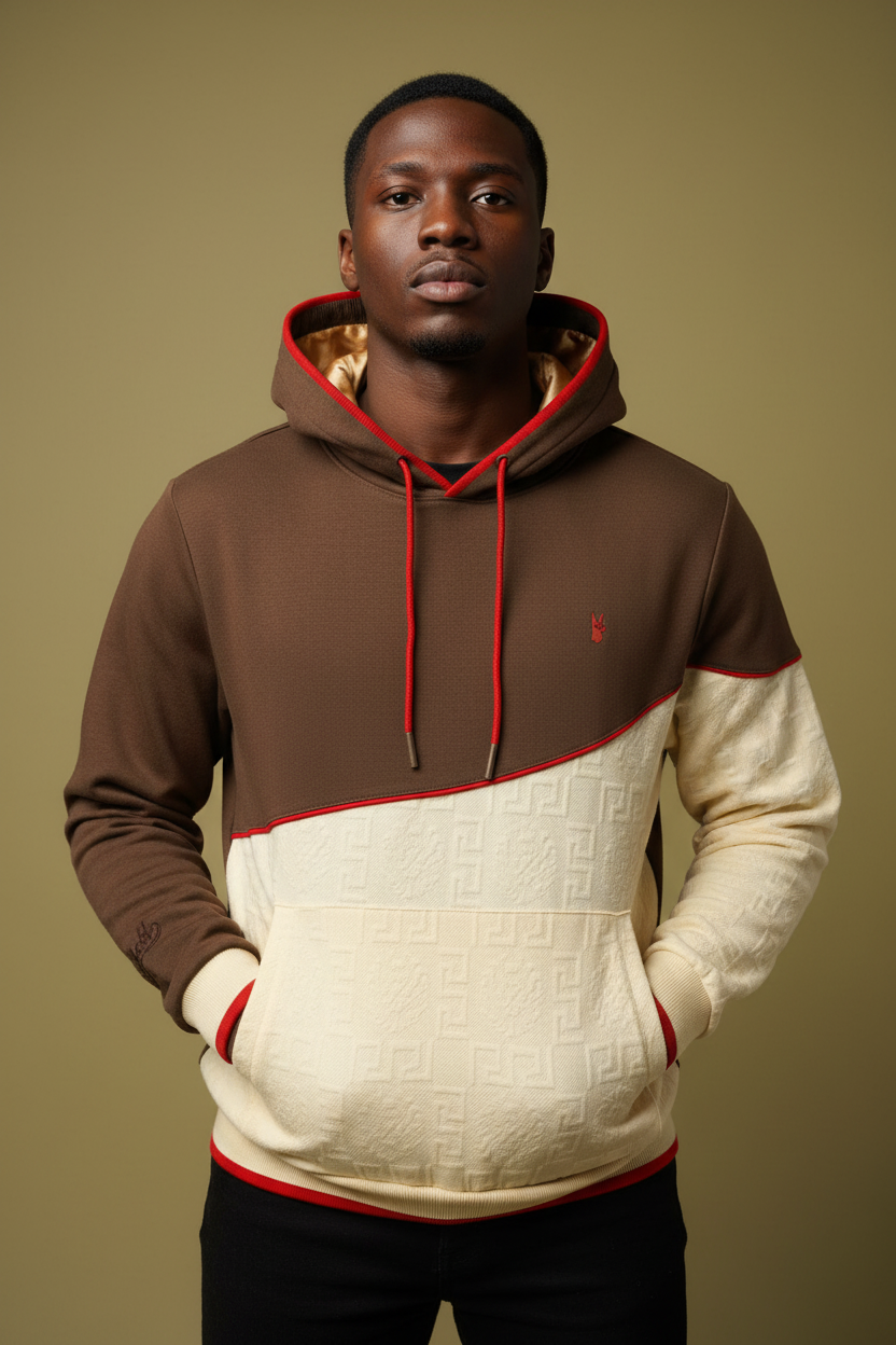 M4332 Bianchi Jacquard Hoodie - Brown