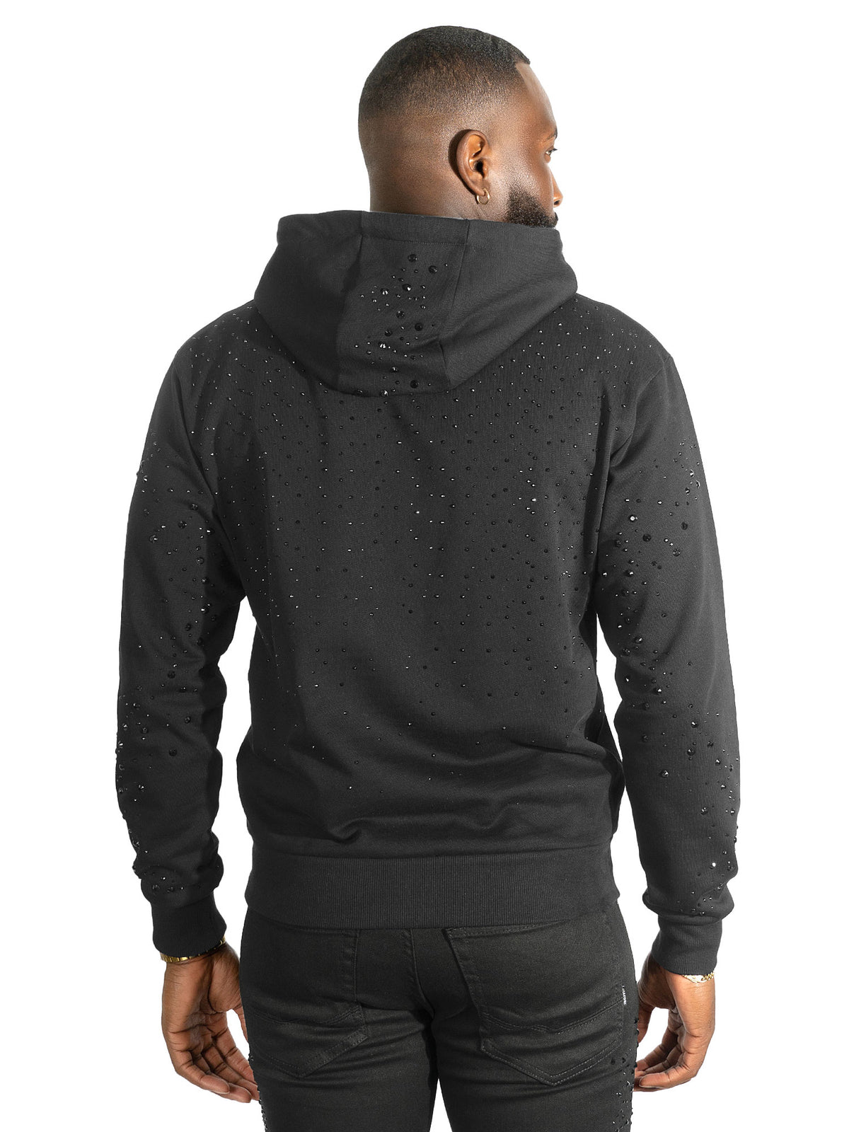 M4343  Romani Pull Over Hoodie - Black