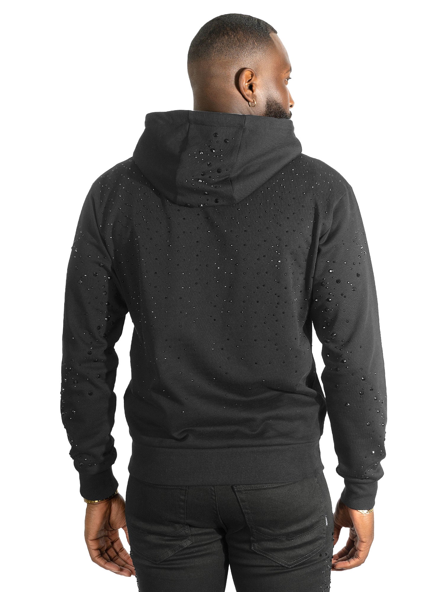 M4343  Romani Pull Over Hoodie - Black