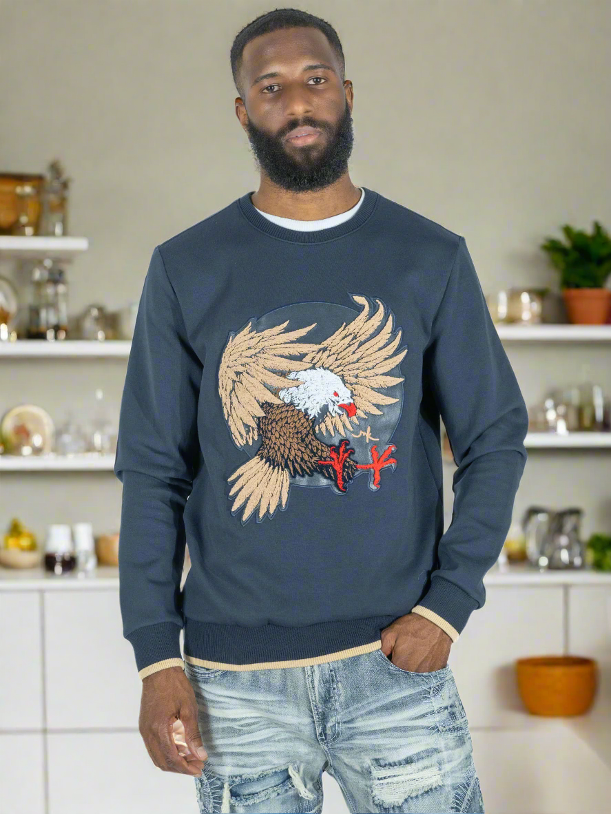 M4344 Berteli Crewneck Sweatshirt - Navy