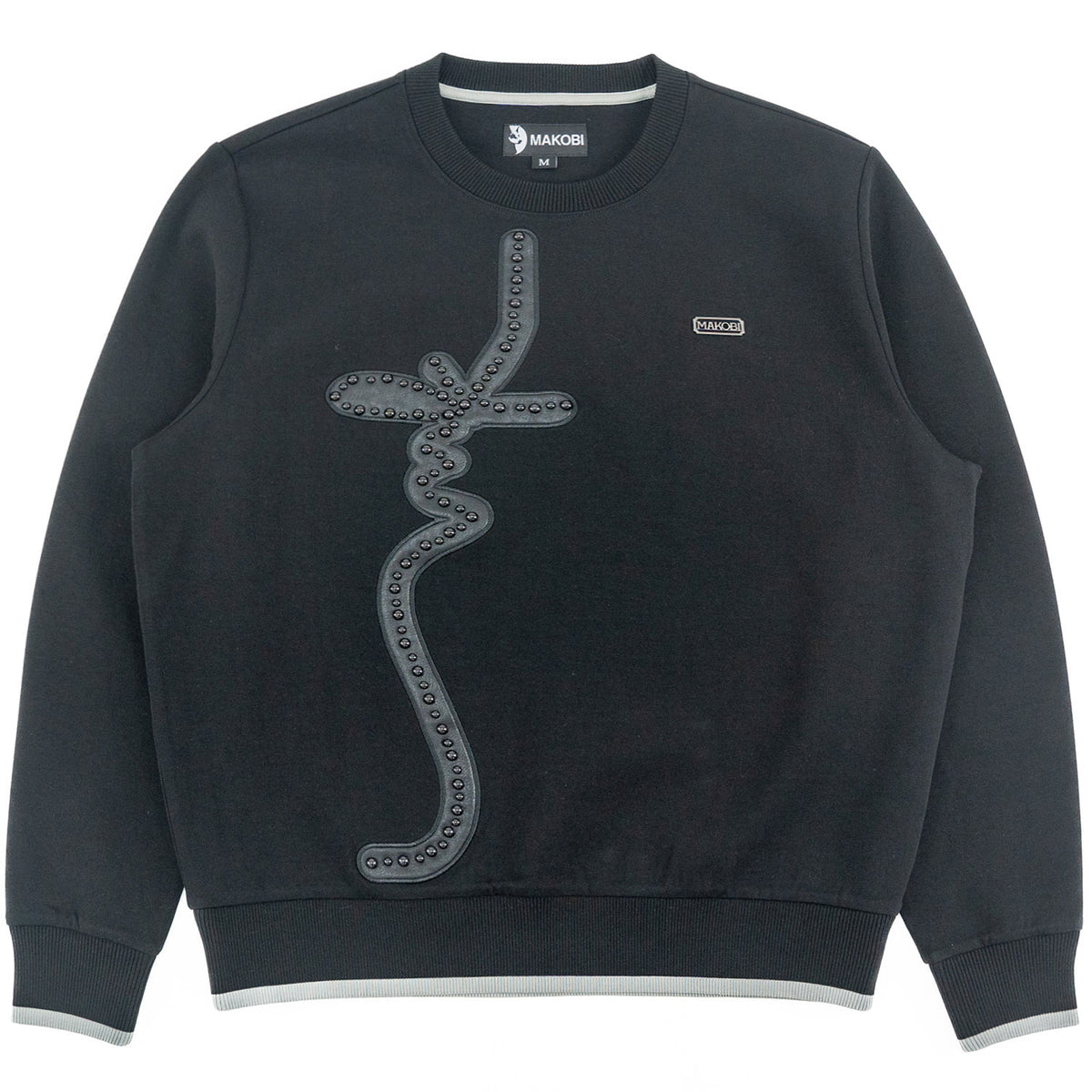 Makobi M4355 Lorenzo MK Crewneck in Black, view 4
