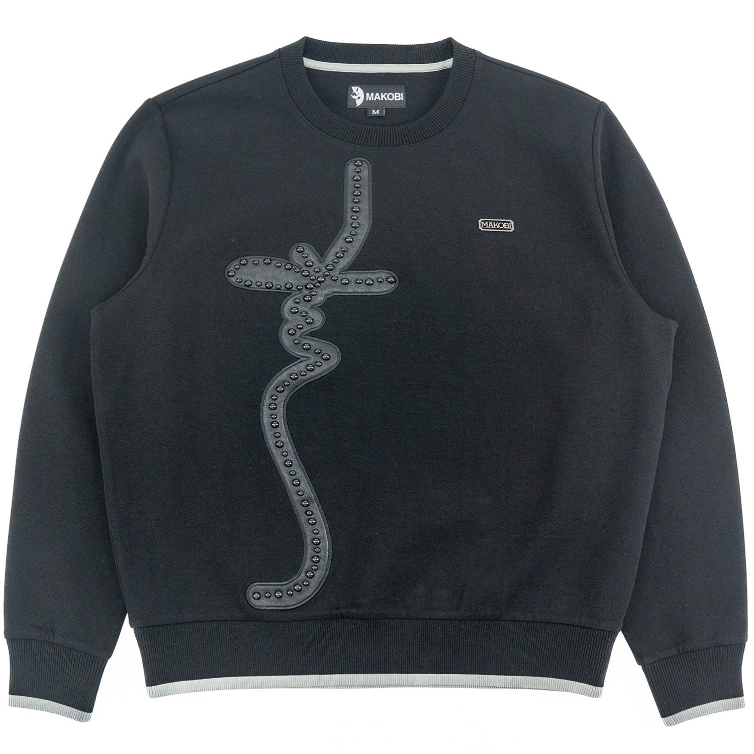 Makobi M4355 Lorenzo MK Crewneck in Black, view 4