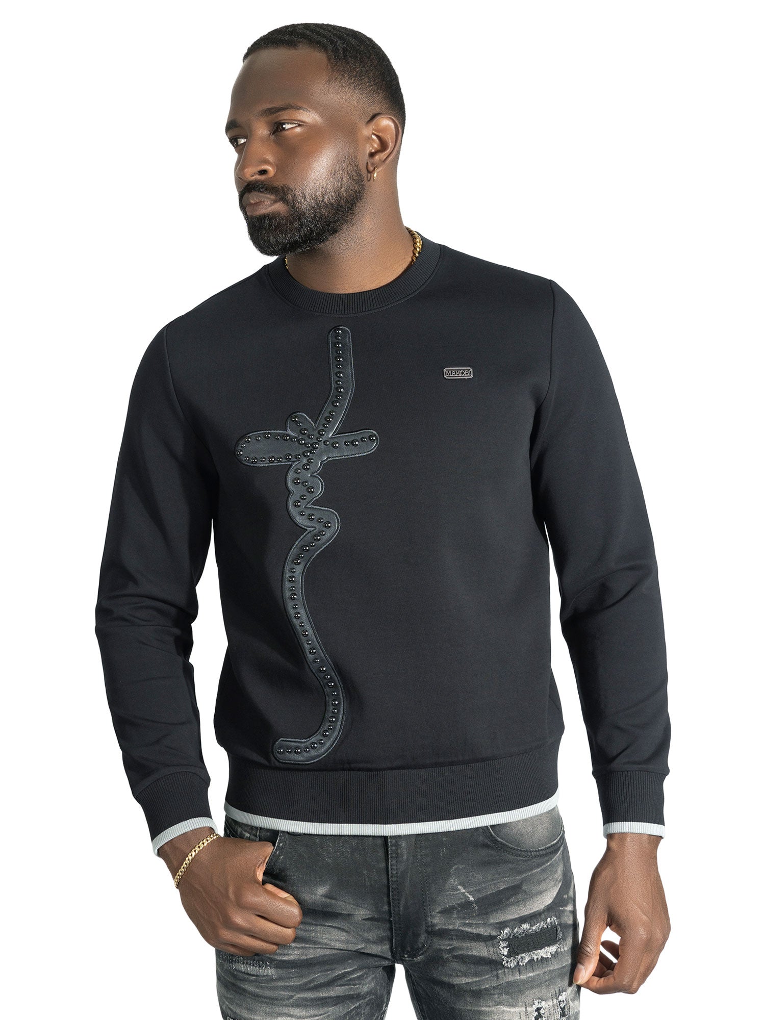M4355 Lorenzo MK Crewneck - Black
