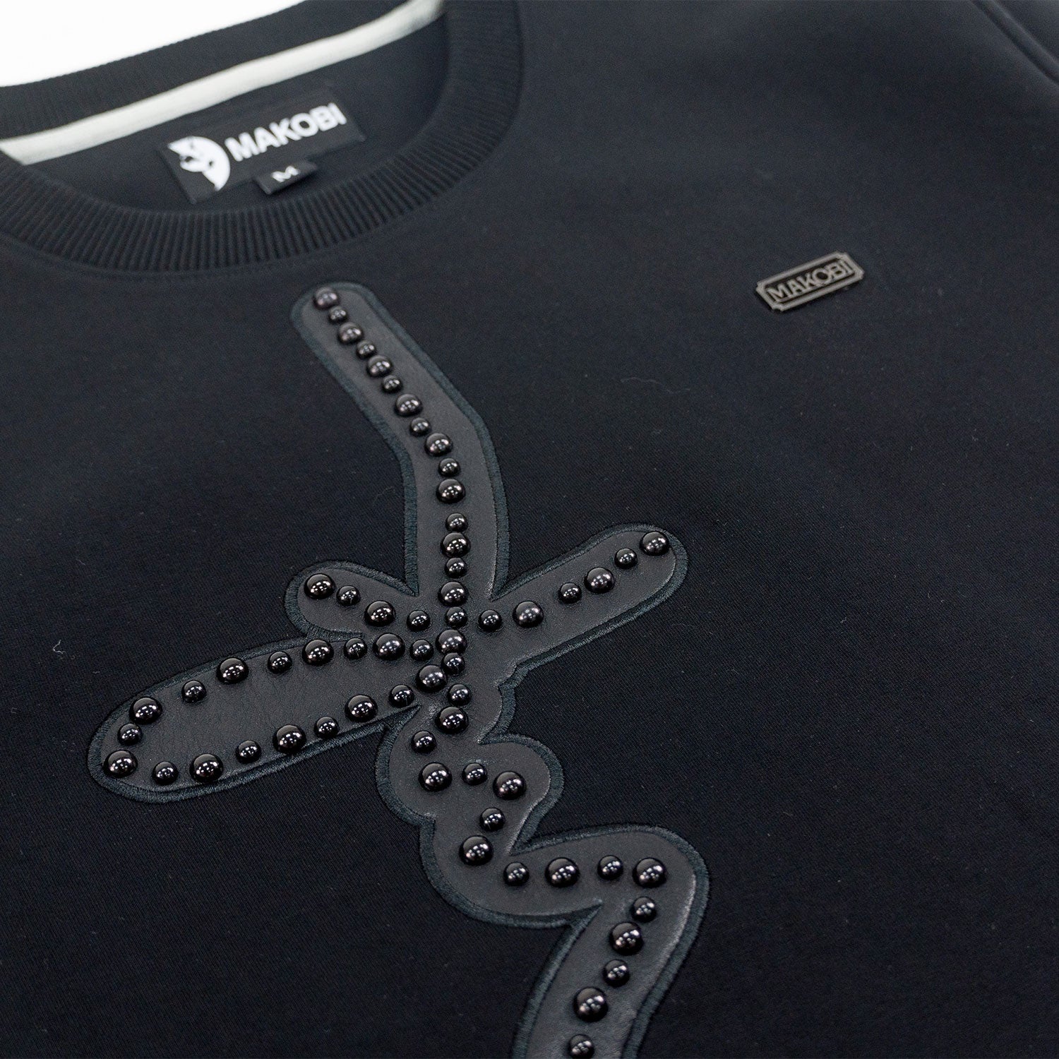 Makobi M4355 Lorenzo MK Crewneck in Black, view 6