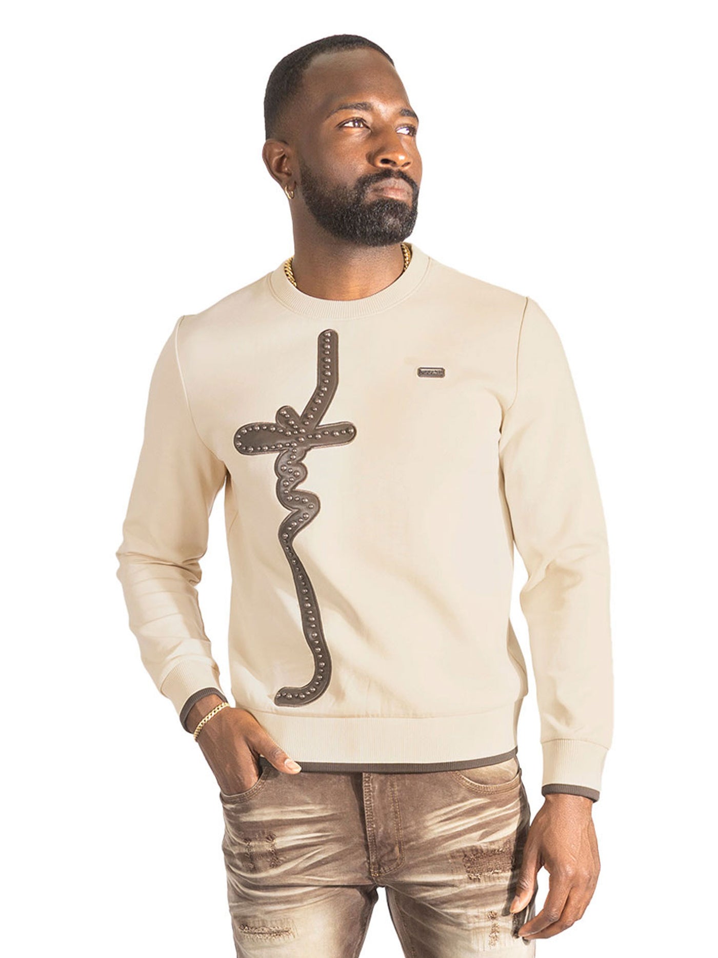 Sweatshirt | M4355 Lorenzo MK Crewneck - Khaki