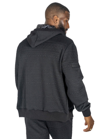 M4356 Berteli Jacquard Hoody Set - Black