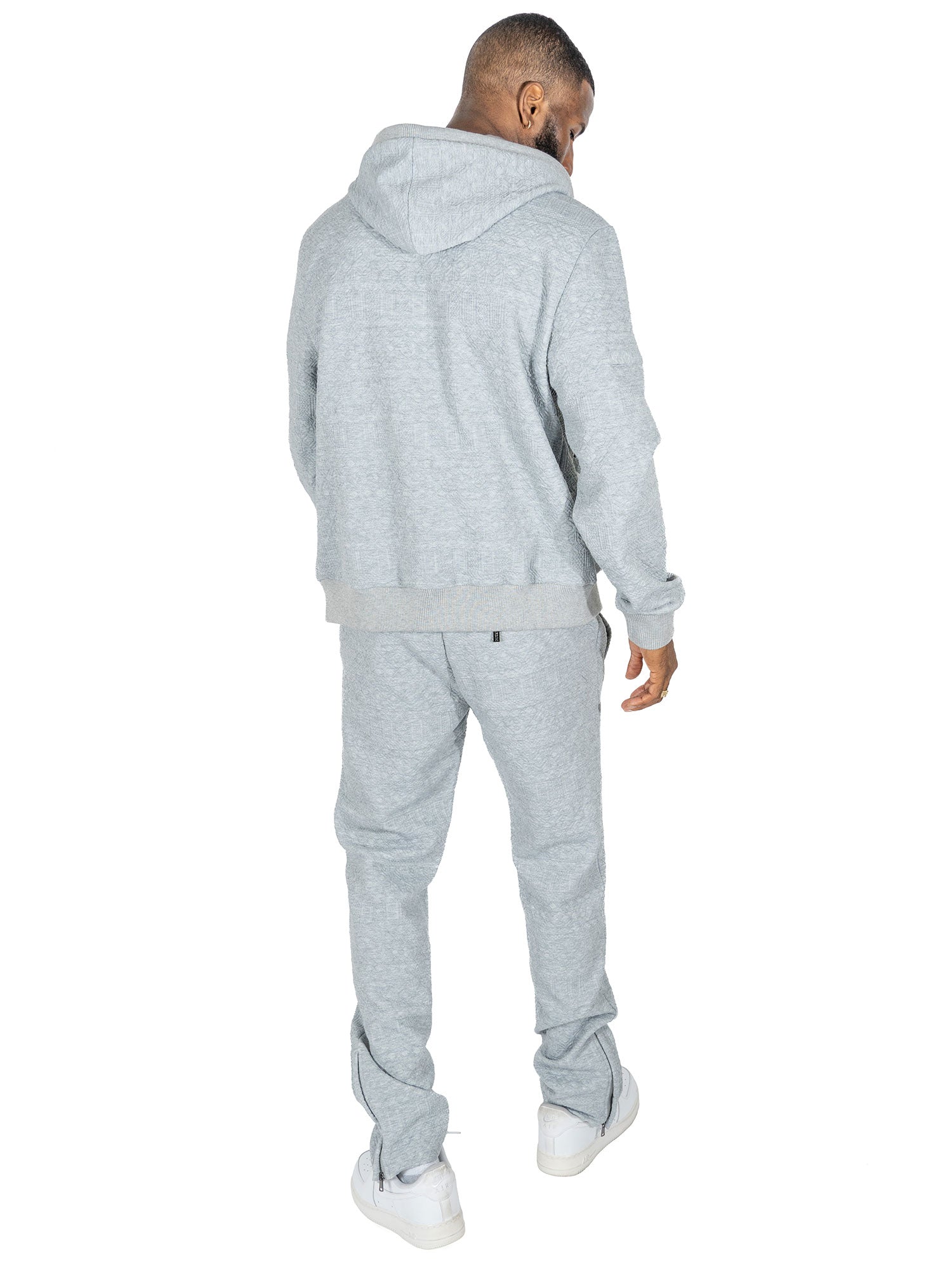 M4356 Berteli Jacquard Hoody Set - Gray