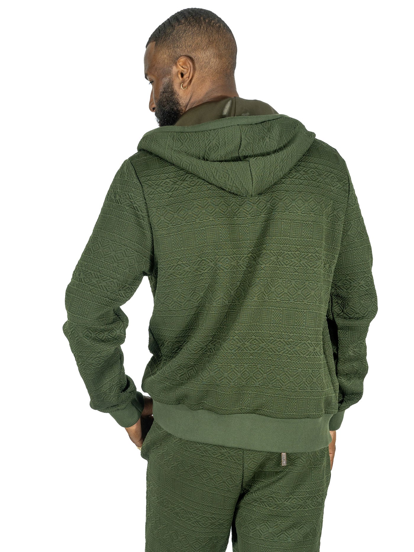 M4356 Berteli Jacquard Hoody Set -  Olive