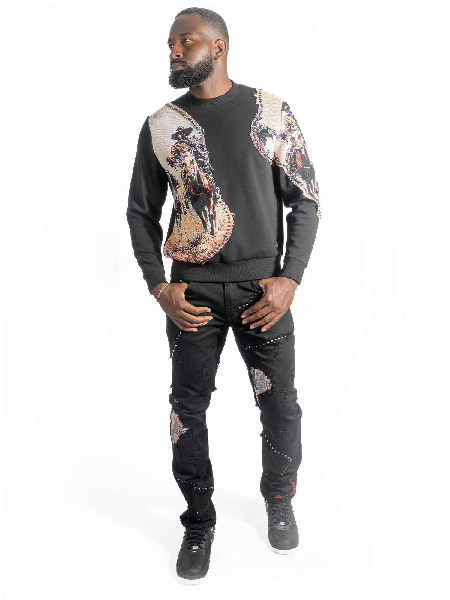 M4374 Ferdoni Crewneck - Black