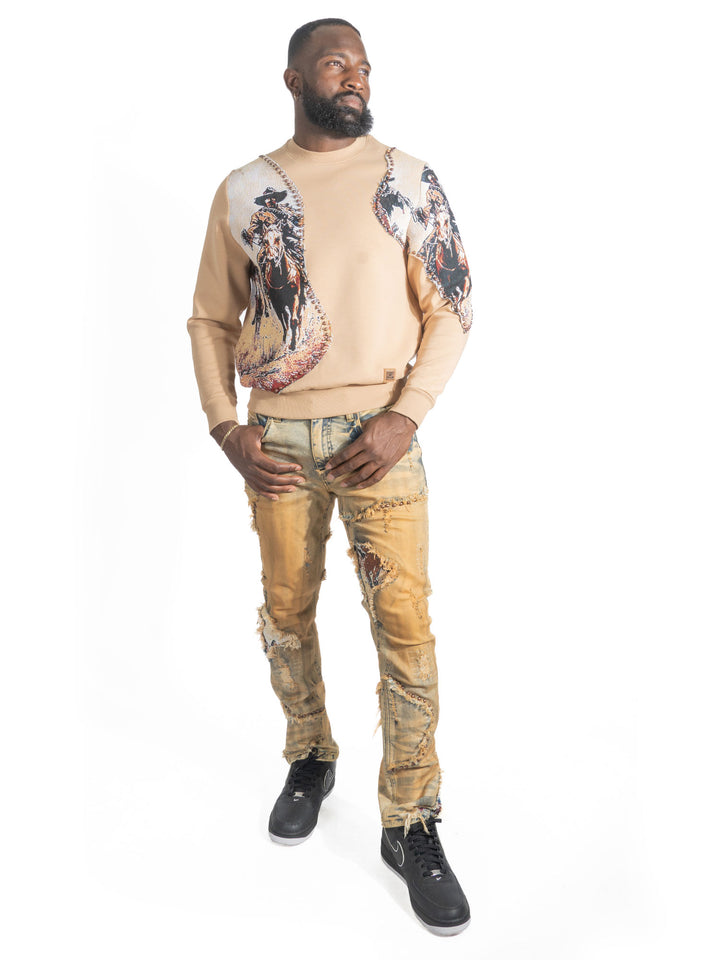 Sweatshirt | M4374 Ferdoni Crewneck - Khaki