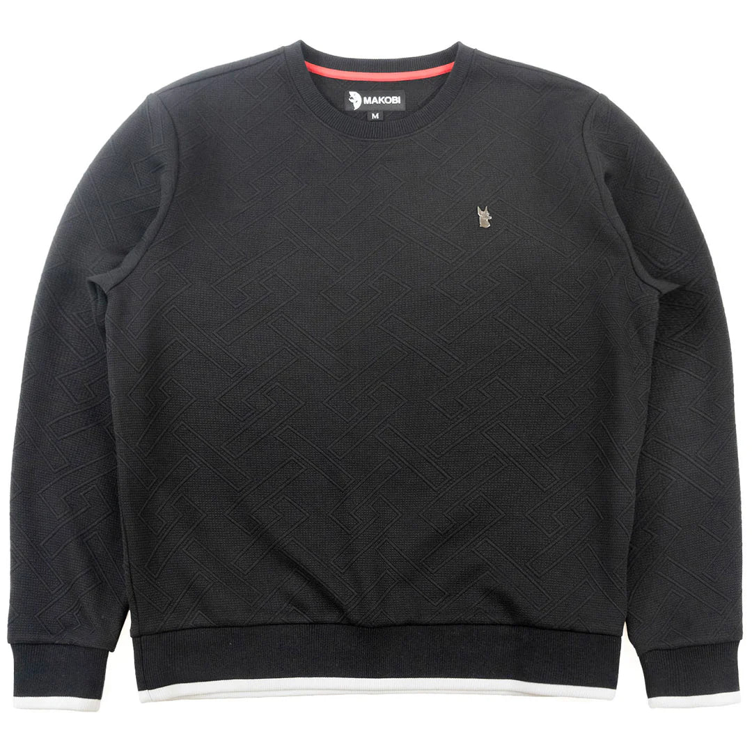 M4390 Beanchi Jacquard Crewneck - Black