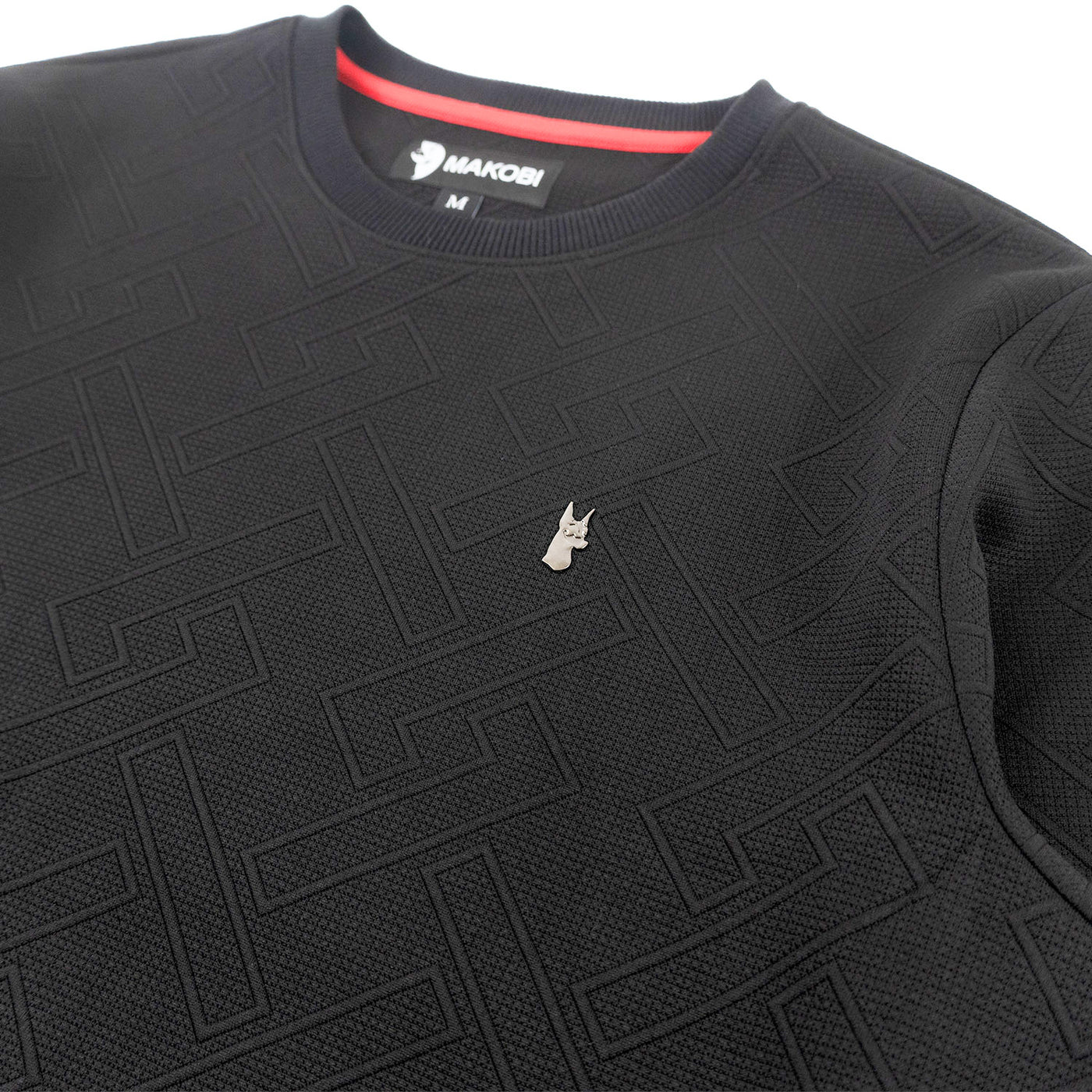 M4390 Beanchi Jacquard Crewneck - Black