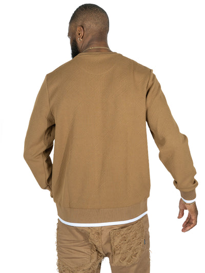 M4390 Beanchi Jacquard Crewneck - Mocha