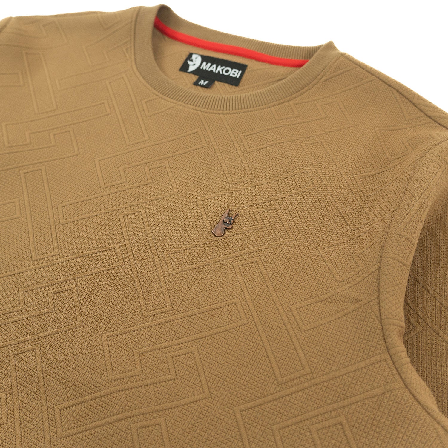 M4390 Beanchi Jacquard Crewneck - Mocha