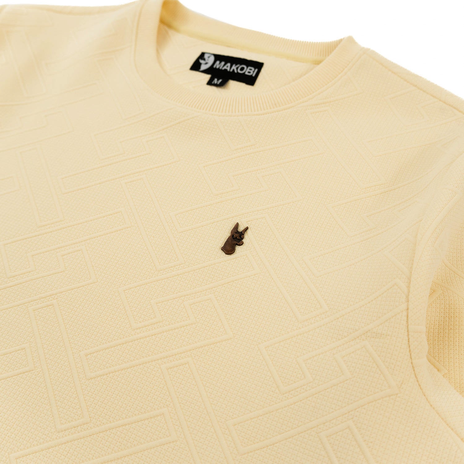 M4390 Beanchi Jacquard Crewneck - Natural