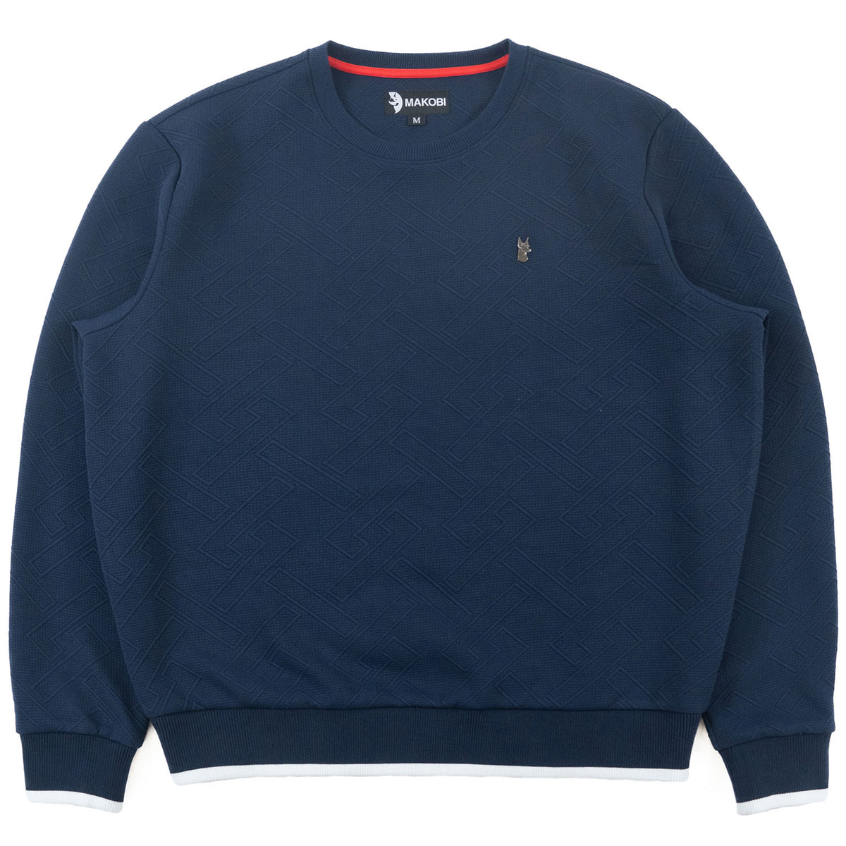 Makobi M4390 Beanchi Jacquard Crewneck in Navy