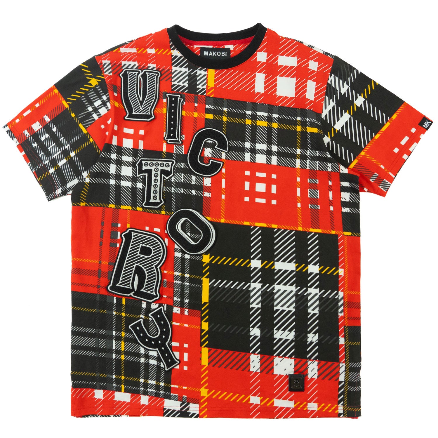 M440 Makobi Victory Plaid Tee - Black