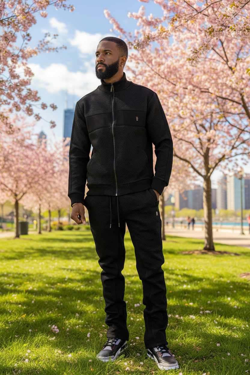 M4410 Argento Knit Set - Black