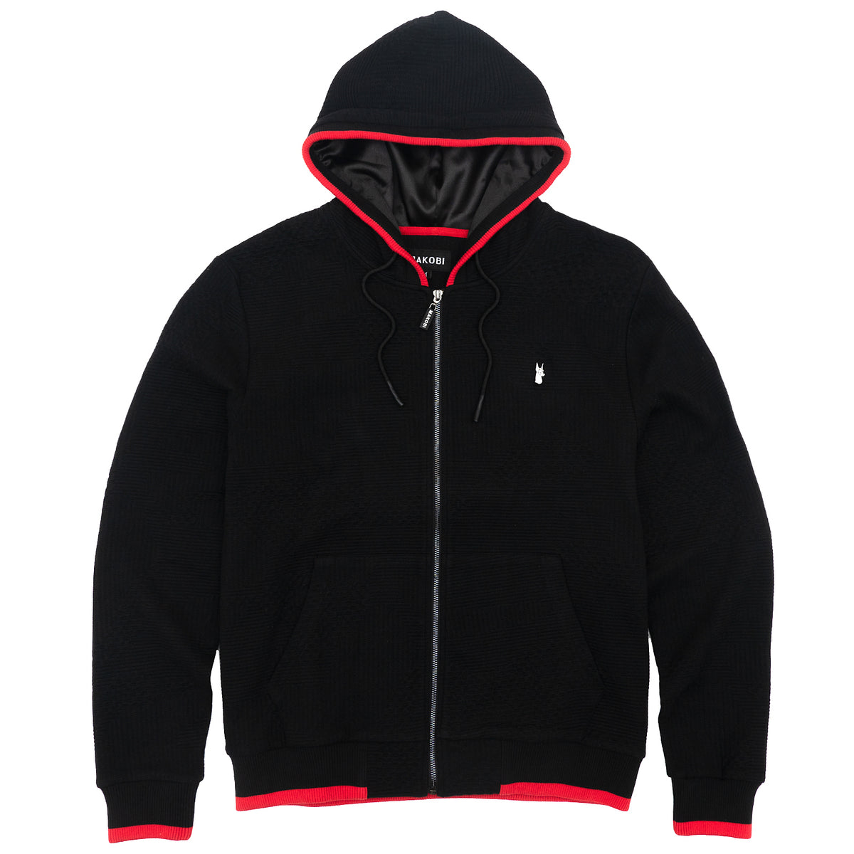 Makobi M4432 Amalfi Knit Hoodie in Black, view 2