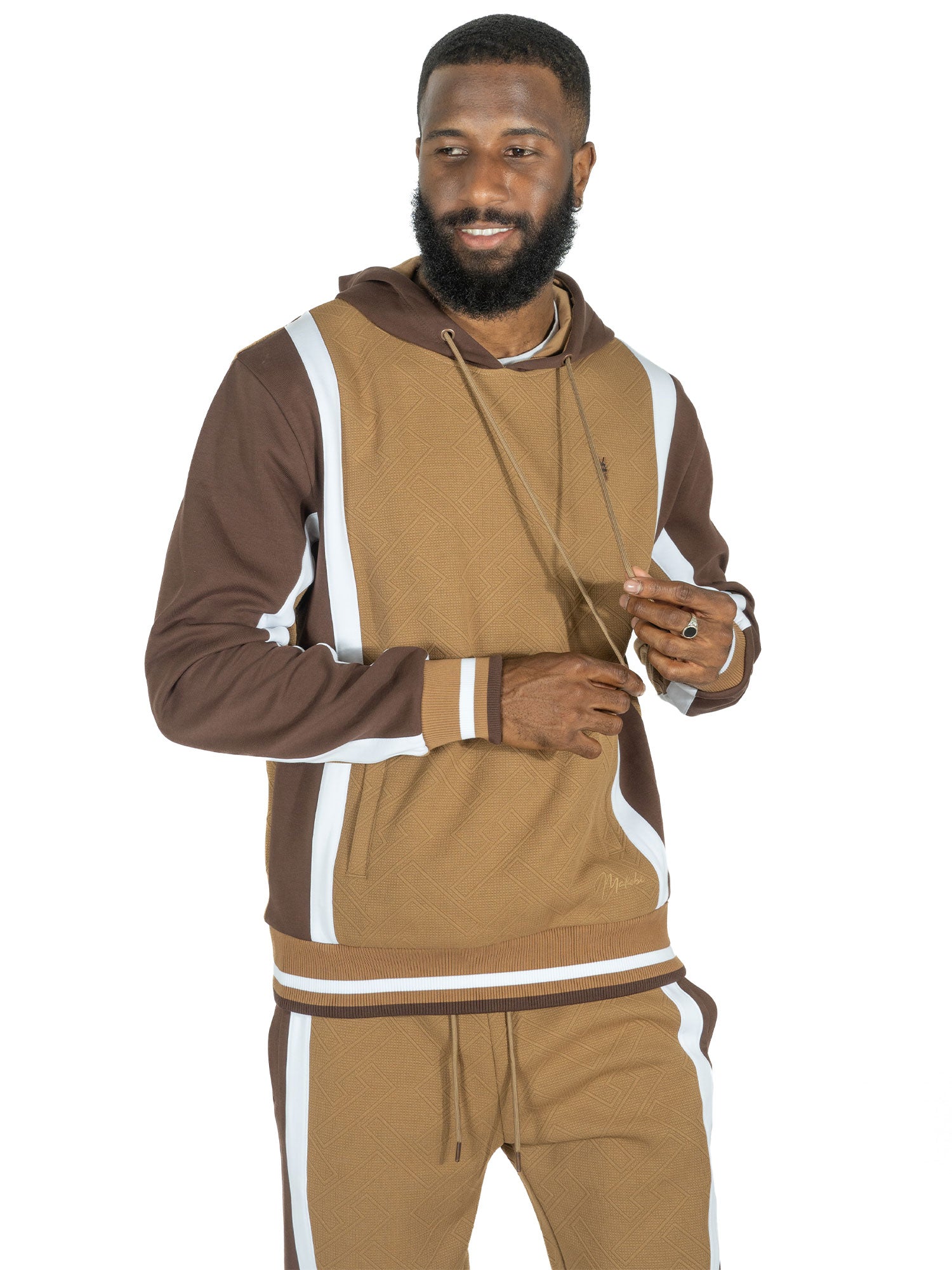 M4490 Beanchi Jacquard Hoody Set - Mocha